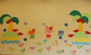 保育園　夏の壁面写真